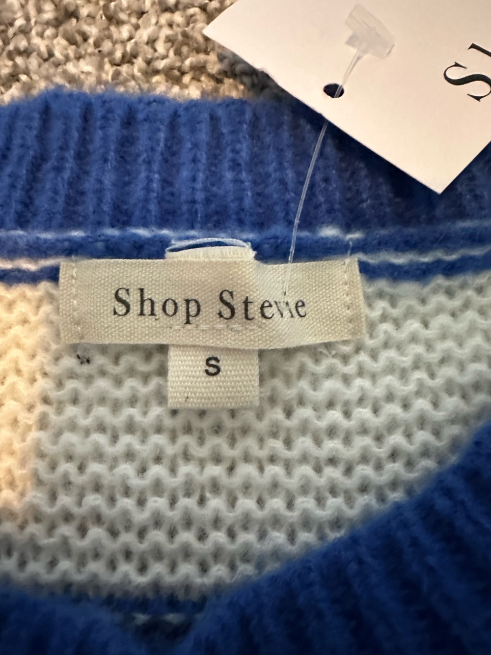 Shop Stevie Blue Striped Sweater NWT - Size Small - Picture 2 of 3